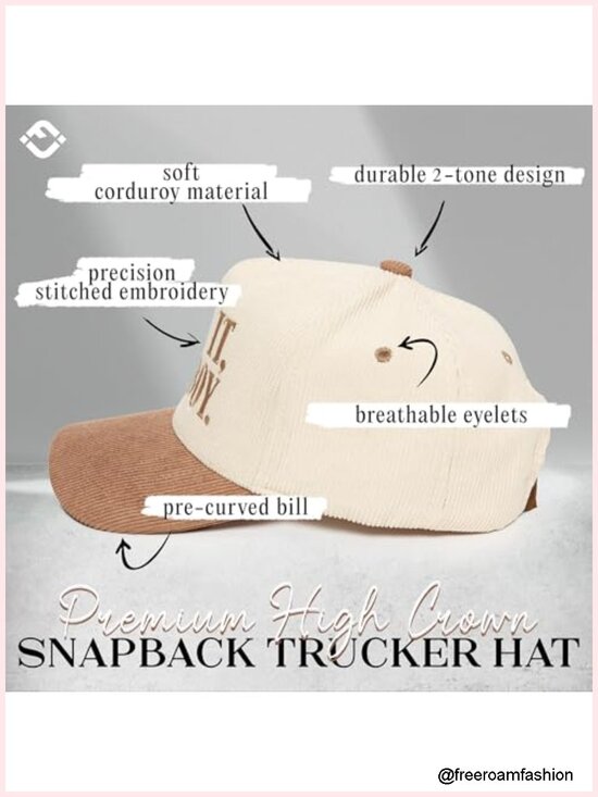 Vintage Corduroy Snapback Adjustable Hat main image 5